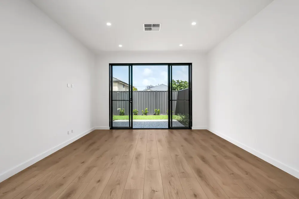 Living room with outdoor access in a modern Adelaide home